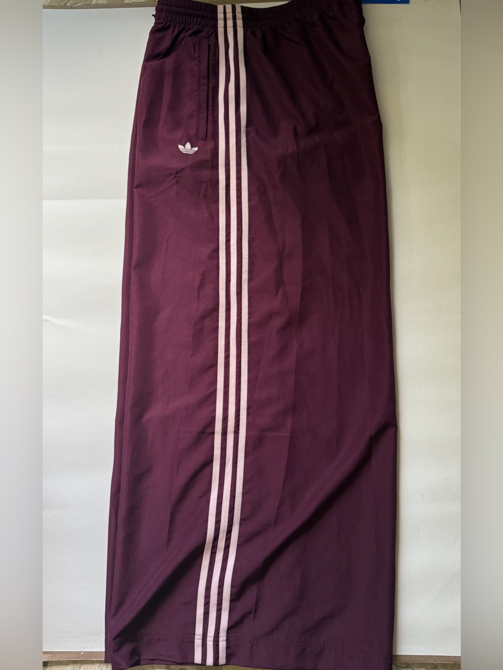 Adidas [M] Firebird Adilenium Wide Leg Track Pants Maroon/Sandy Pink KW3619 - Picture 8 of 11